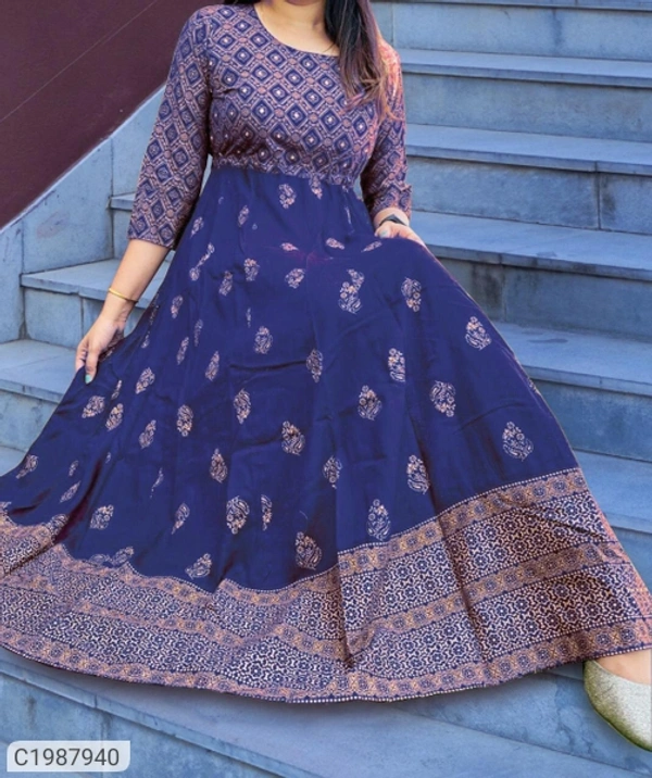 Women's Royon Kurtis Cotton Fabric  - coffee color 