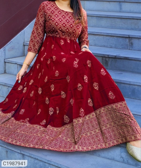 Women's Royon Kurtis Cotton Fabric  - coffee color 