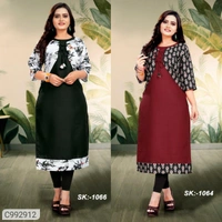 Solid Printed Women's Kurties Combo Pack 2 - Combo 1