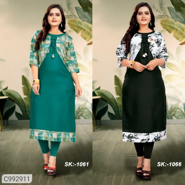 Solid Printed Women's Kurties Combo Pack 2 - Combo 1