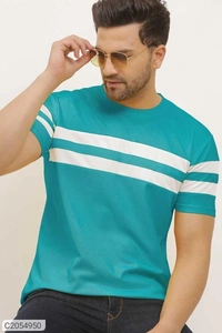 Men's Solid Colour Half Sleeve T Shirt  - BLACK, L