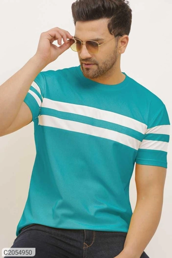 Men's Solid Colour Half Sleeve T Shirt  - BLACK, L