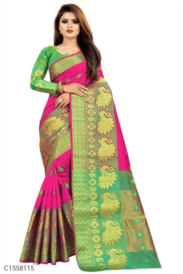 Banarasi Cotton Silk Sarees Women's  - Pink