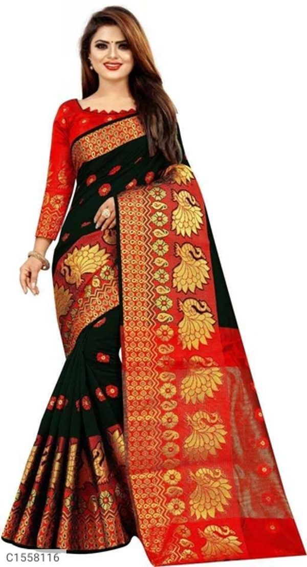 Banarasi Cotton Silk Sarees Women's  - blue