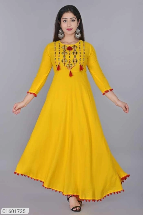 Preety Royon Kurtis  - YELLOW, M