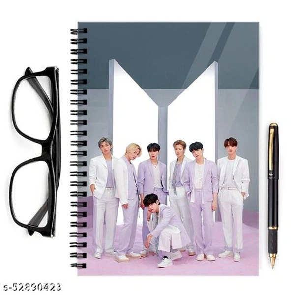 BTS Crew Printed Notebook Diary - Multicolor, Free Size, Smooth