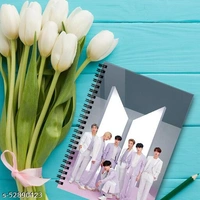 BTS Crew Printed Notebook Diary - Multicolor, Free Size, Smooth