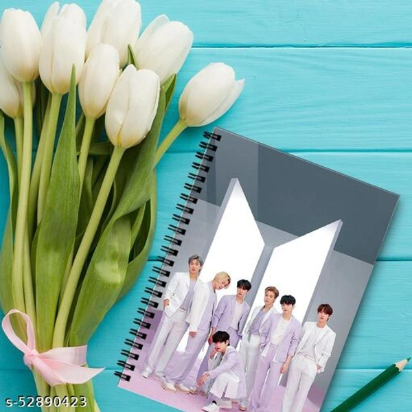 BTS Crew Printed Notebook Diary - Multicolor, Free Size, Smooth
