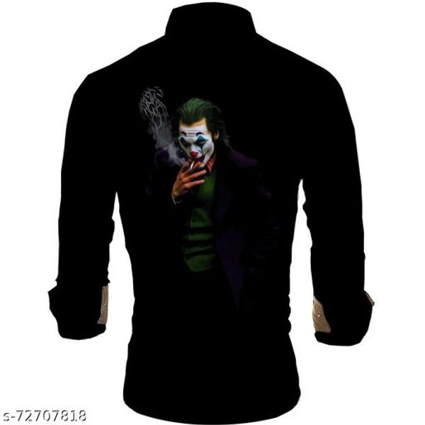 Joker Printed Shirt Fabric - Black, 2.25m