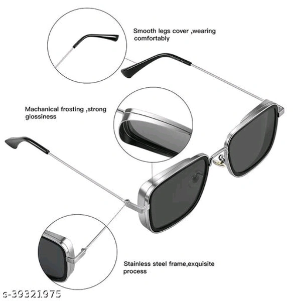Real Kabir Singh Sunglass (Black) - Black, Free Size (suitable for all face)