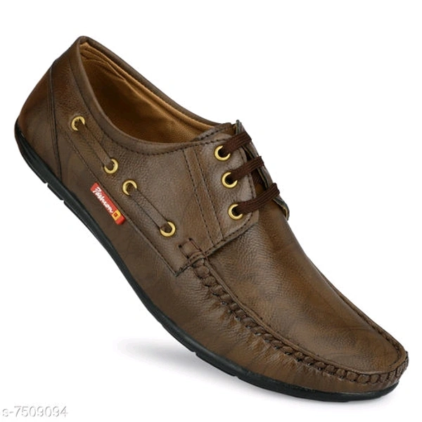 Men's Synthetic Leather Brown Casual Shoes - Brown, 7
