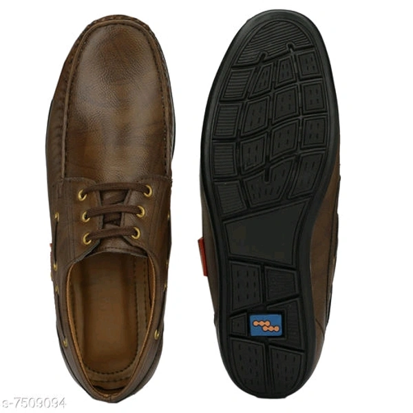 Men's Synthetic Leather Brown Casual Shoes - Brown, 7