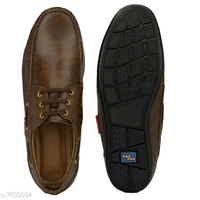 Men's Synthetic Leather Brown Casual Shoes - Brown, 8