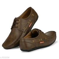 Men's Synthetic Leather Brown Casual Shoes - Brown, 8