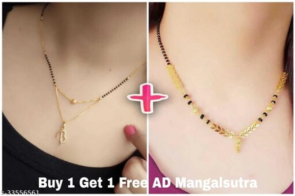 Letter B Necklace + Malgalsutra - Free Size