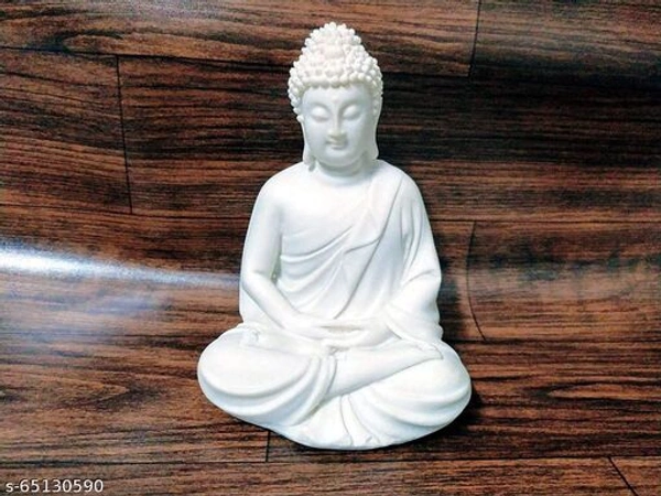 Premium Handcrafted Meditation Statue Of Lord Buddha - White, 5.5 inch