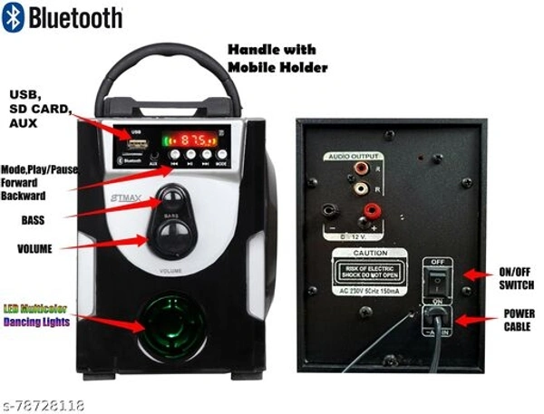 etmax NANO STYLE 30W ET-1515 Bluetooth - Free Size (Length Size : 16 cm, Width Size: 20 cm)
