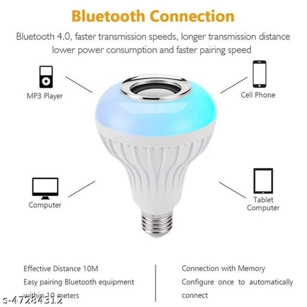 New Smart Smart Led bluetooth speakers with led light color changing bluetooth Bulb speaker| Disco Ball|Bluetooth Home Theatre with Remote - free size, disco colours