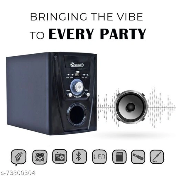 WEBOOT 11.3" inch Multimedia Speaker System 9800W P.M.P.O with USB, FM, Bluetooth, Remote Control (4.1 Channel) 70 W Bluetooth Home Theatre - free Size 