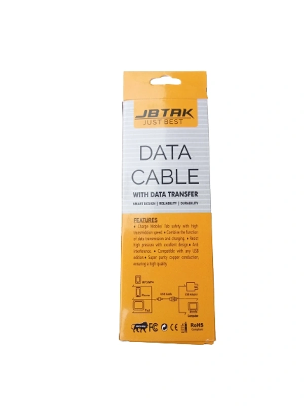 JBTAK Data Cable With Data Transfer  - Black, 1 Miter