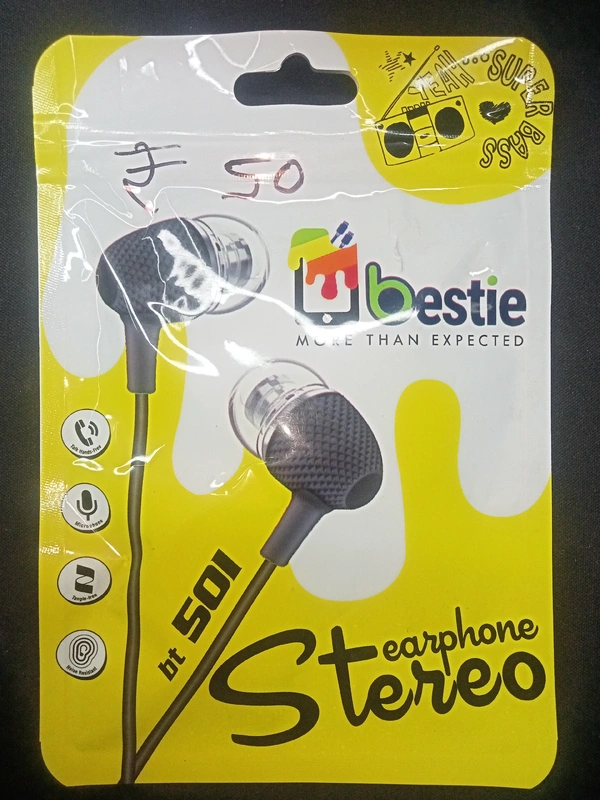 Bestie Stereo Earphone - Black, 1 Miter