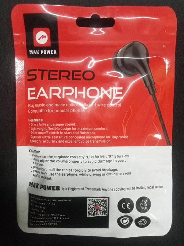 Make Power Stereo Earphone - Black