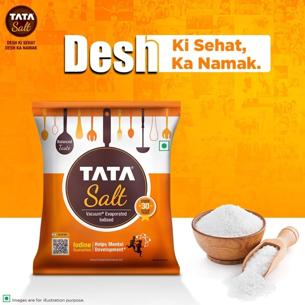 TATA Tata Salt (Namak), Vacuum Evaporated Iodised, Pouch - 500g