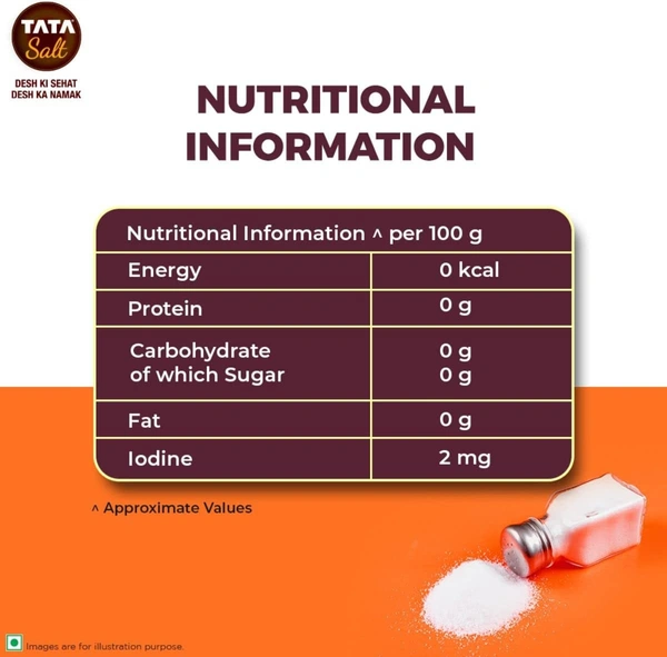 TATA Tata Salt (Namak), Vacuum Evaporated Iodised, Pouch - 500g