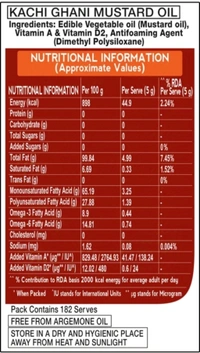 Classic Kachi Ghani Mustard Oil (Sarson Tel) 1L - 1L Pouch