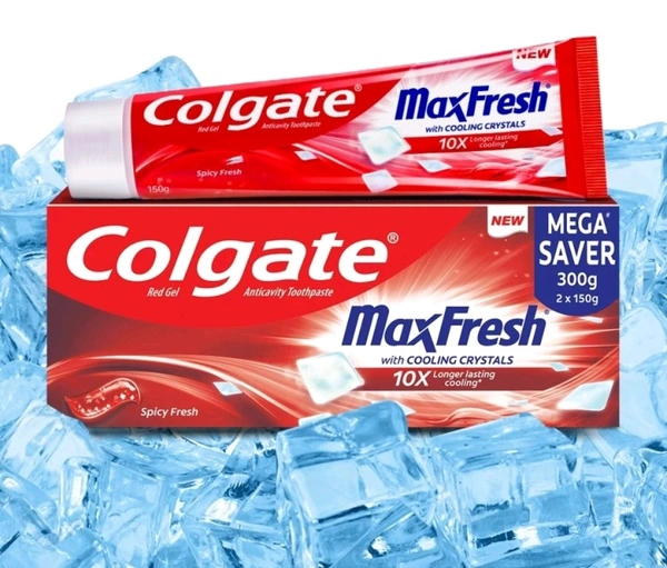 Colgate Max Fresh Toothpaste, Red Gel Paste With Menthol, Spicy Fresh (Combo Pack)