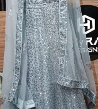 Ash Grey Sequin Lehanga - Ash Grey