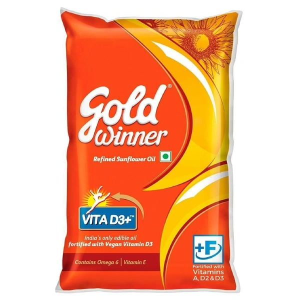 Gold Winner Refined Sunflower Oil - 1Lt