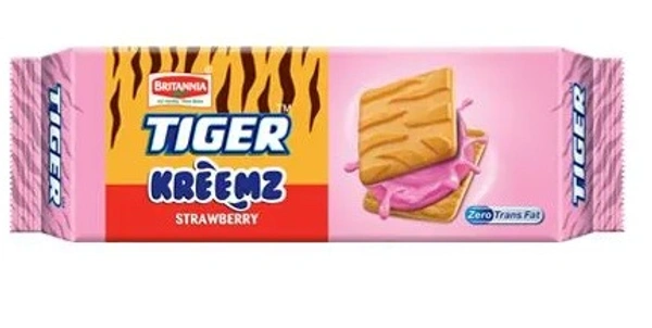 Britannia Tiger Kreemz Strawbery Biscuits - 43g