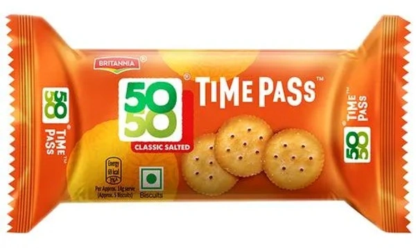 Britannia 50-50 Timepass Salted Biscuits - 39g