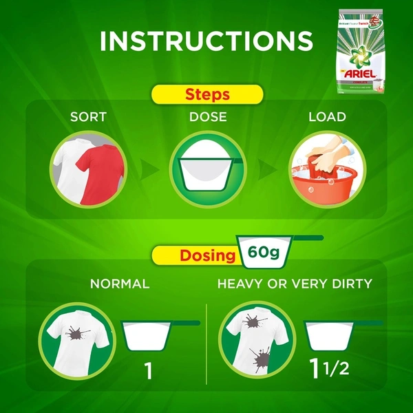 Ariel Washing Powder - 1kg+500g_Free