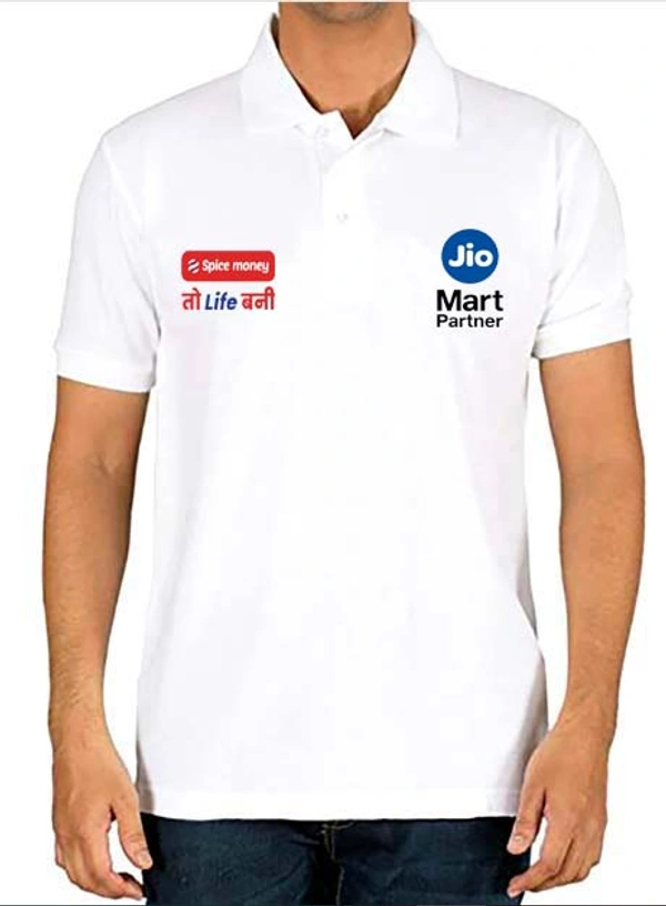 Spice Money Jio Mart Coller T Shirt  - M