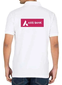 Spice Money Axis Bank Coller T Shirt  - L