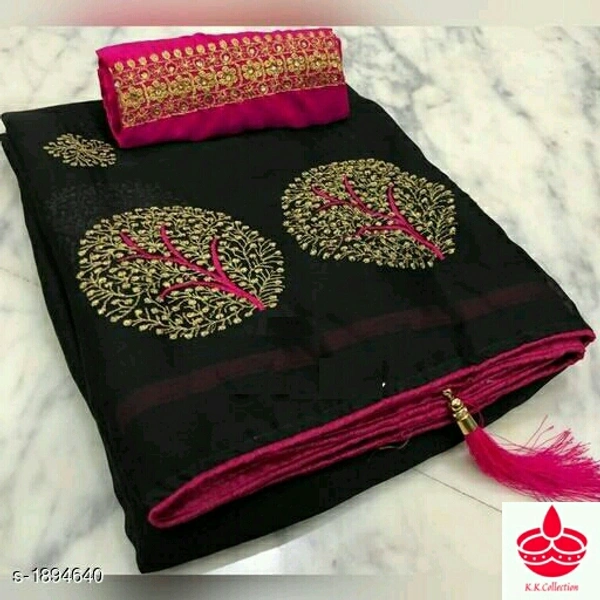 Name: Attractive Moss Chiffon Embroidery SareeMultipack: SingleSizes: Free SizeCountry of Origin: India - color free, Free size