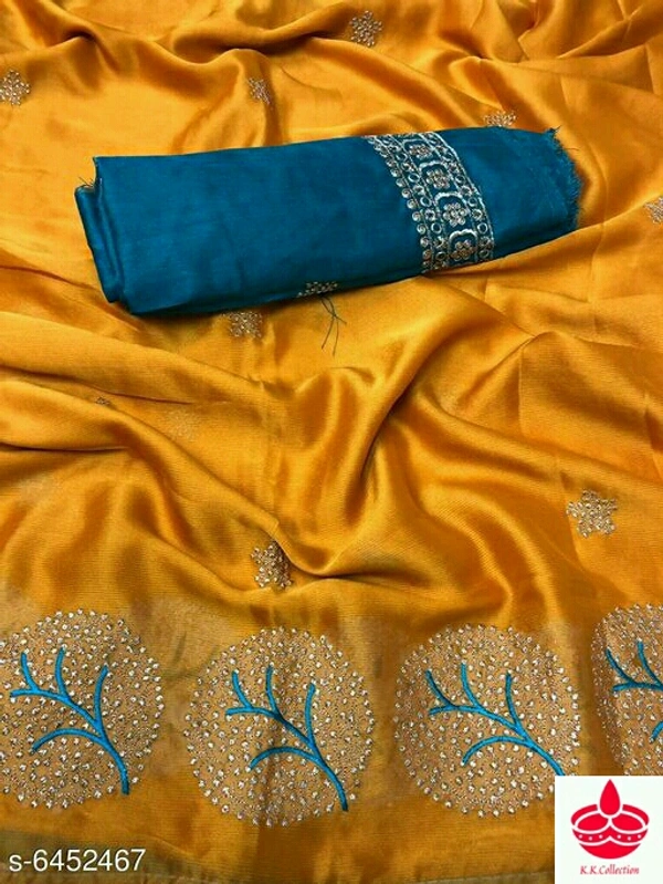 Name: Attractive Moss Chiffon Embroidery SareeMultipack: SingleSizes: Free SizeCountry of Origin: India - color free, Free size