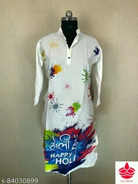Holi special kutta hello hello helloFabric: CrepeCombo of: SingleSizes: L (Length Size: 45 in) XL (Length Size: 45 in) XXL (Length Size: 45 in) Country of Origin: India