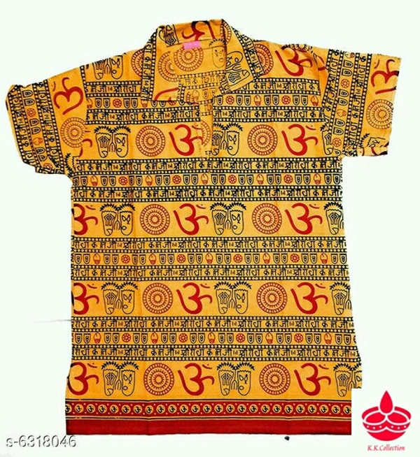 Om Printed Short KurtaFabric: Cotton BlendSleeve Length: Short SleevesPattern: PrintedMultipack: SingleSizes: 1-2 Years, 2-3 Years (Chest Size: 26 in, Length Size: 15 in) 3-4 Years (Chest Size: 27 in, Length Size: 16 in) 4-5 Years, 5-6 Years, 6-7 Years, 7-8 Years, 8-9 Years, 9-10 Years, 10-11 Years, 11-12 Years, 12-1