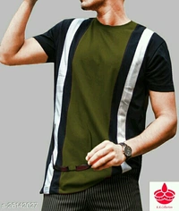 KK collection Lime striped color block t shirt for menName: Lime striped color block t shirt for menFabric: CottonSleeve Length: Short SleevesPattern: ColorblockedMultipack: 1Sizes:S, M, L, XLCountry of Origin: India - t shirt