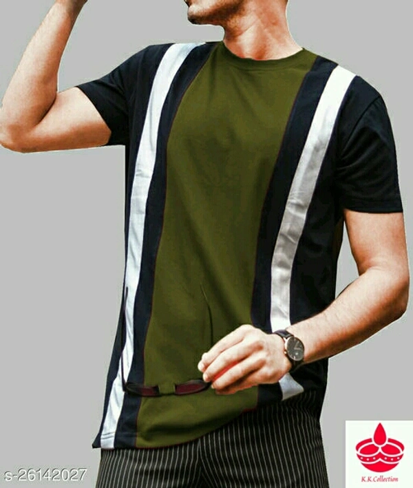 KK collection Lime striped color block t shirt for menName: Lime striped color block t shirt for menFabric: CottonSleeve Length: Short SleevesPattern: ColorblockedMultipack: 1Sizes:S, M, L, XLCountry of Origin: India - t shirt