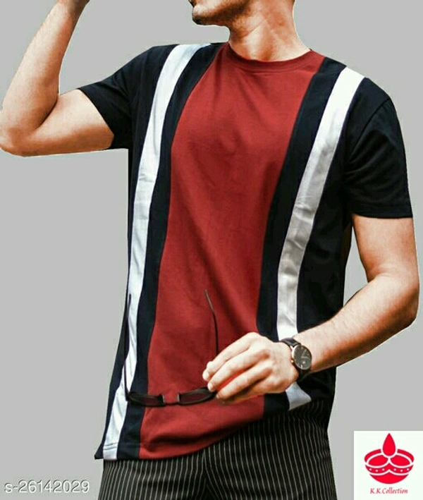 KK collection Lime striped color block t shirt for menName: Lime striped color block t shirt for menFabric: CottonSleeve Length: Short SleevesPattern: ColorblockedMultipack: 1Sizes:S, M, L, XLCountry of Origin: India - t shirt