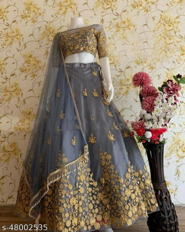 Simple Myra Refined Lehenga - Semi Stitched