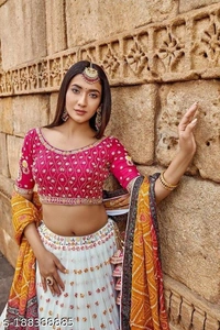 Alonic Fab Women's Lehenga Choli With Duppta  - Semi Stitched