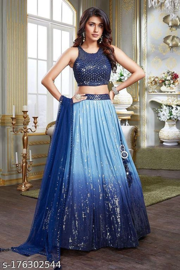Exclusive Fancy-Lehenga  - Semi-stitched