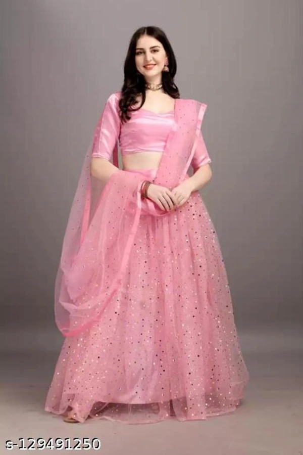 Bright Colour Lehenga Choli  - Semi-Stitched