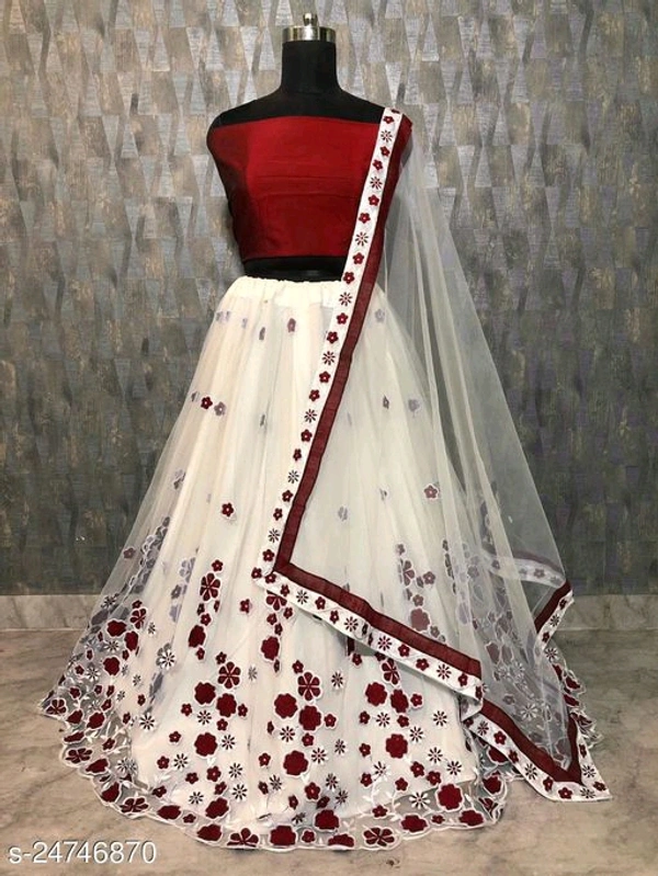 Simple Beautiful Wedding Partywear Lehengas  - Semi Stitched