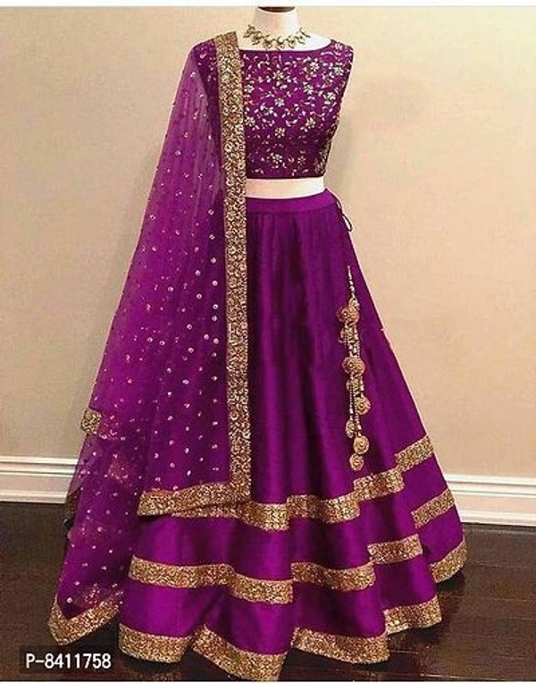 Elegant Patiyala Semi Stitched Lehenga  - Semi-Stitched